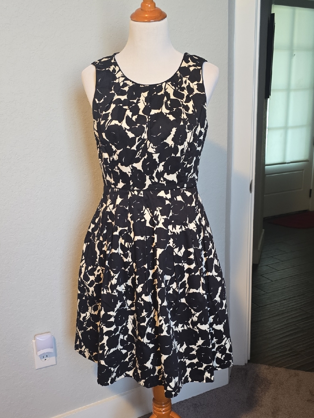 Talbots Black and White Design Dress.